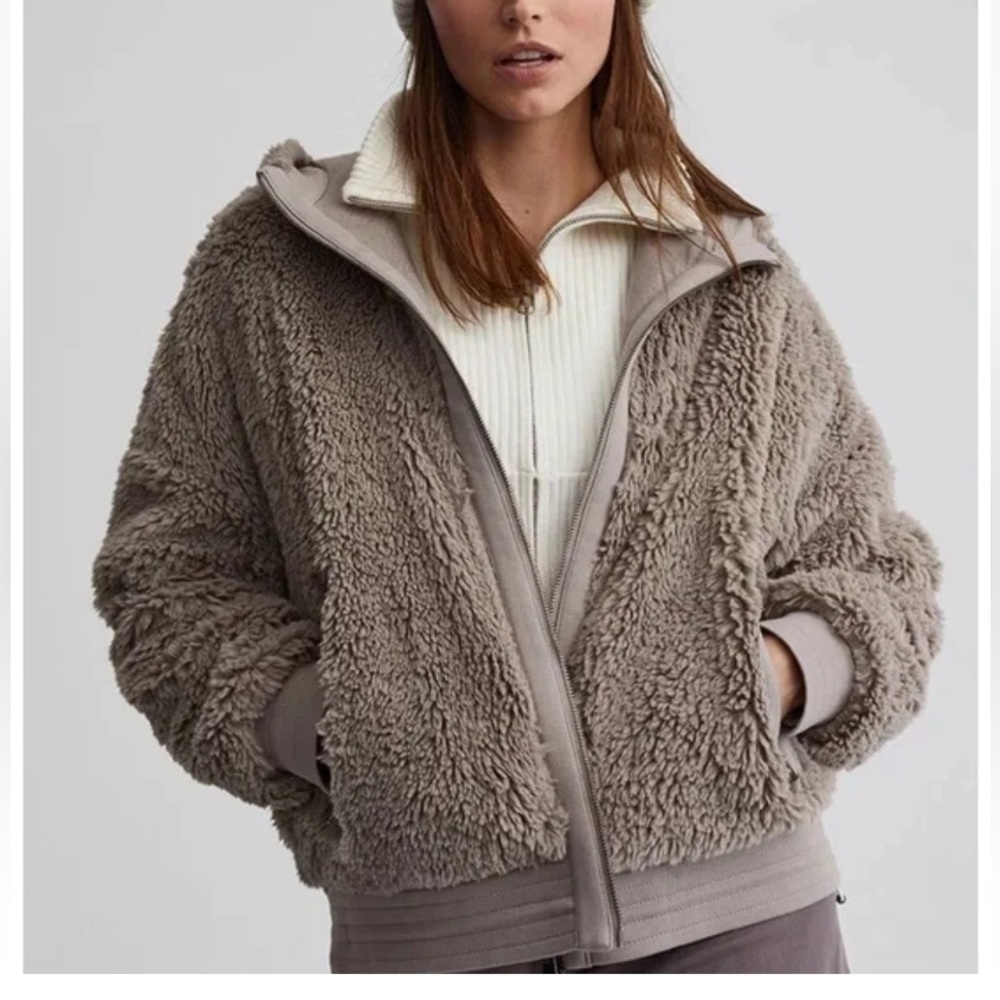 Varley Taupe Bomber Jacket